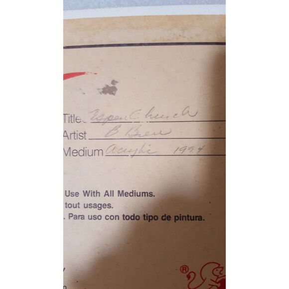 Acrylic painting signed 1994 Aspen Church - Picture 8 of 8